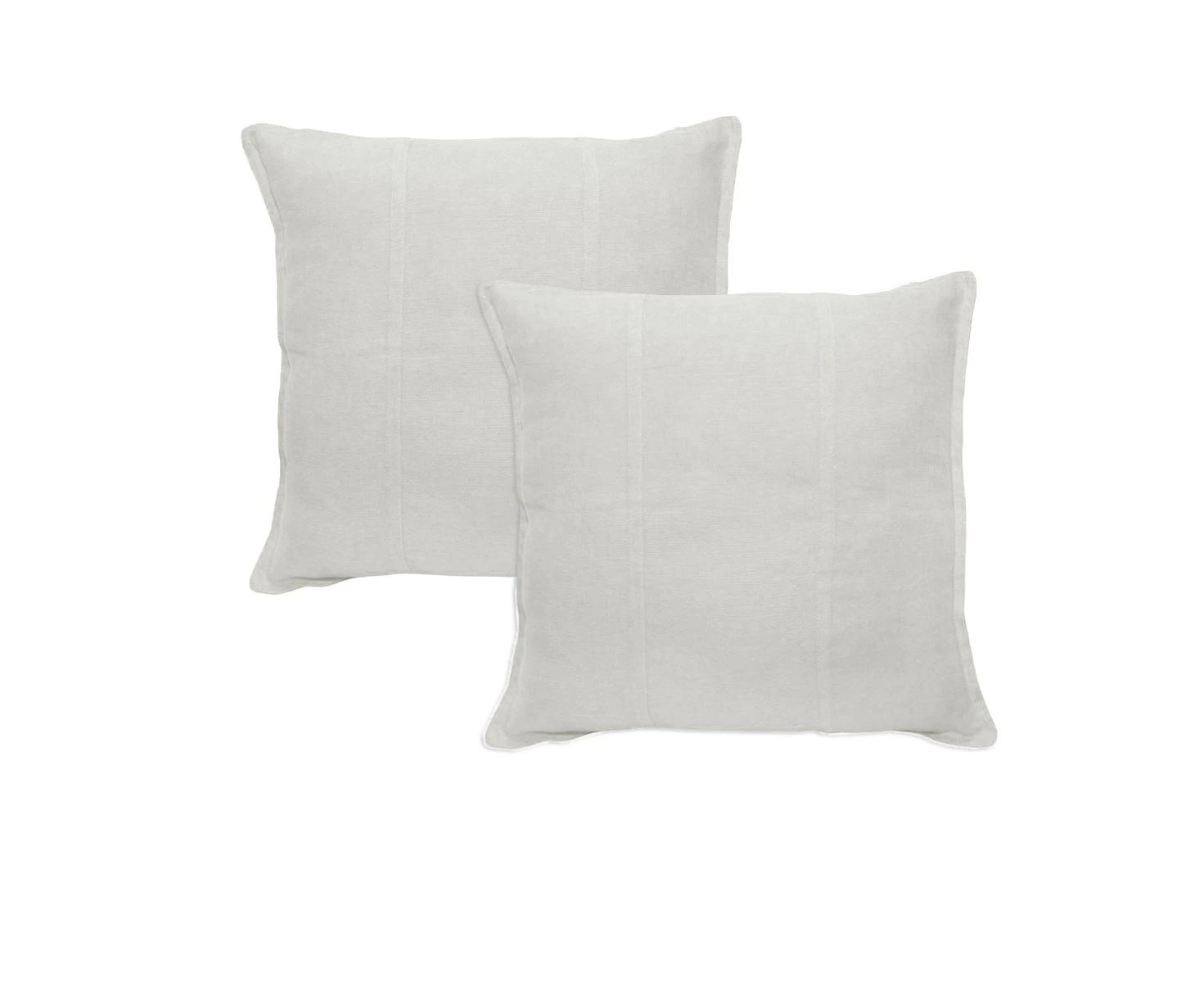 Pair of Pure Linen European Pillowcases 60x60 cm - Off White