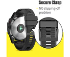 Strapsco Smart Watch Band For Garmin Fenix 5/5Plus/6/6 Pro Forerunner 935/945 Quick Release Silicone Strap Black Steel Buckle-White