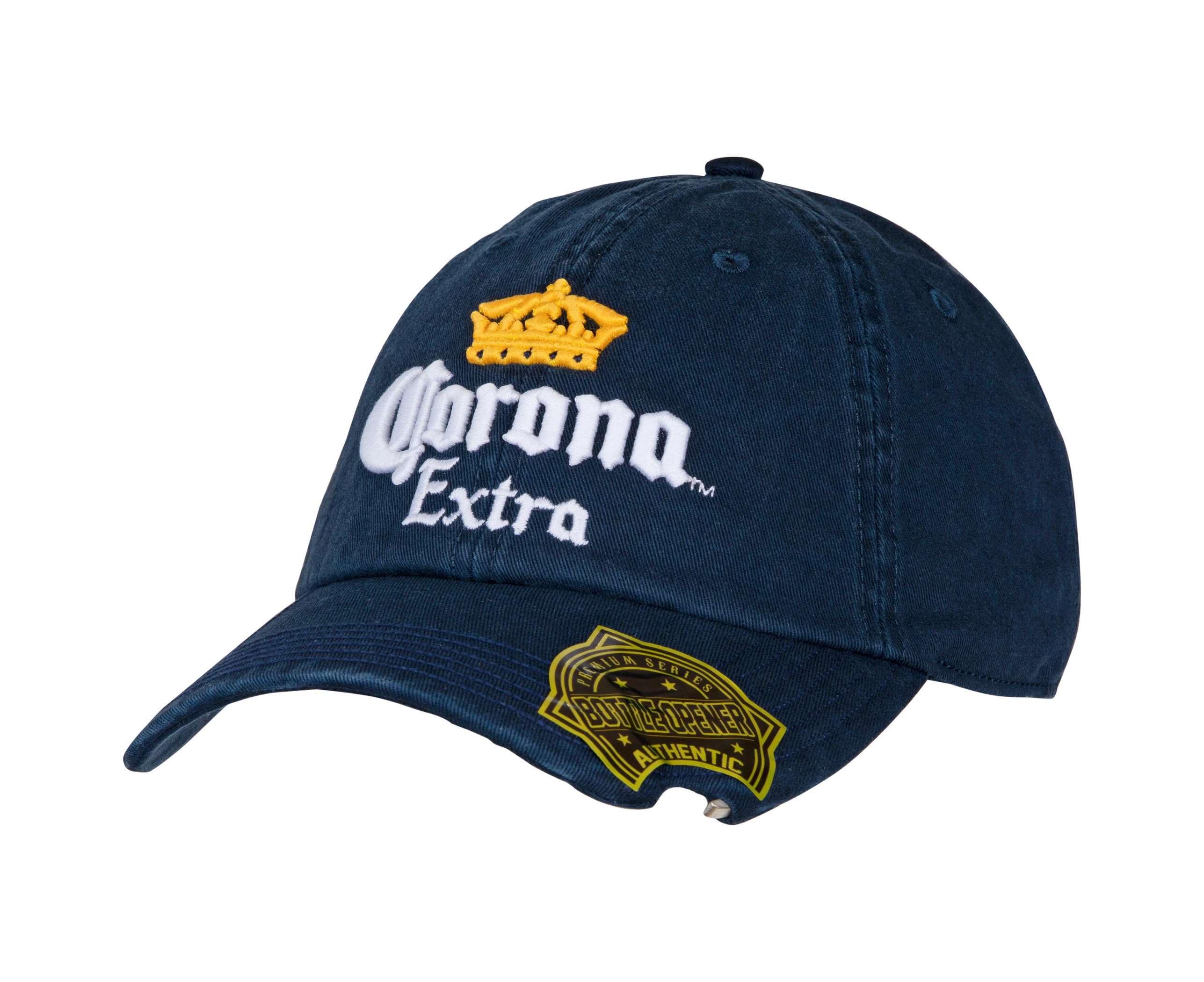 Corona Extra Bottle Opener Navy Blue Adjustable Snapback Hat