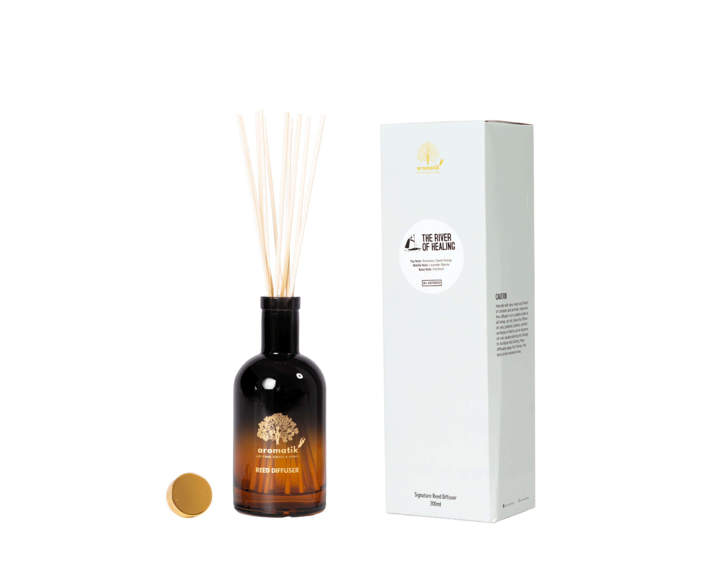 Aromatik - The River Of Healing - Signature Reed Diffuser 200 ML (10 Natural Diffuser Reeds)