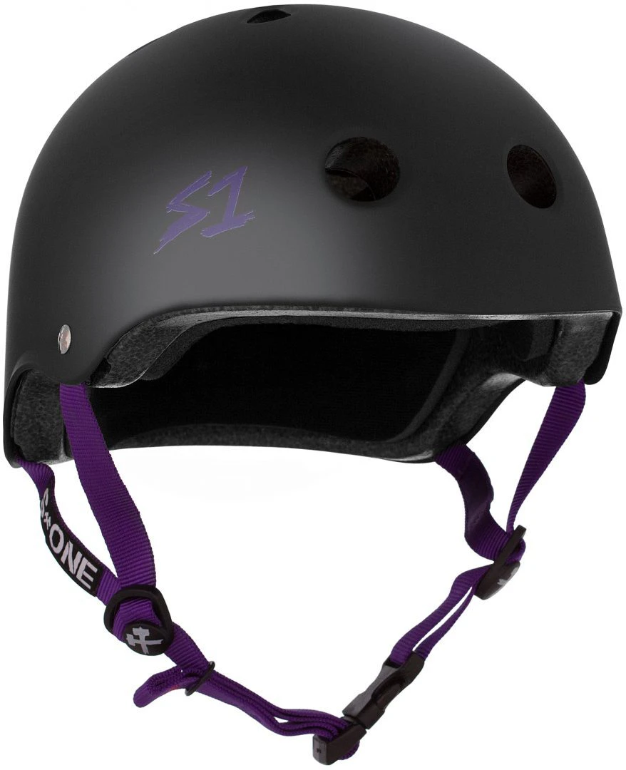 S-One S1 Helmet Lifer Black Matte/Purple Straps