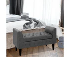 Fabric Storage Ottoman - Grey