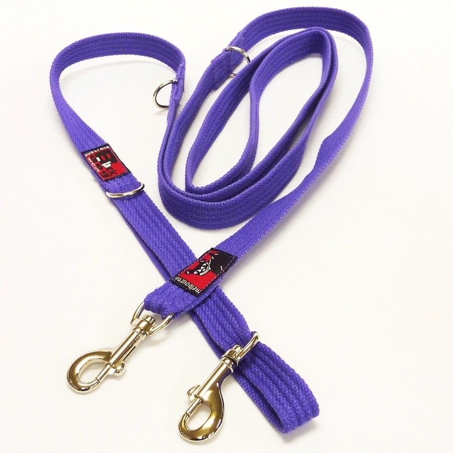 Black Dog Double-Ended Training Dog Lead - Regular Width - Purple