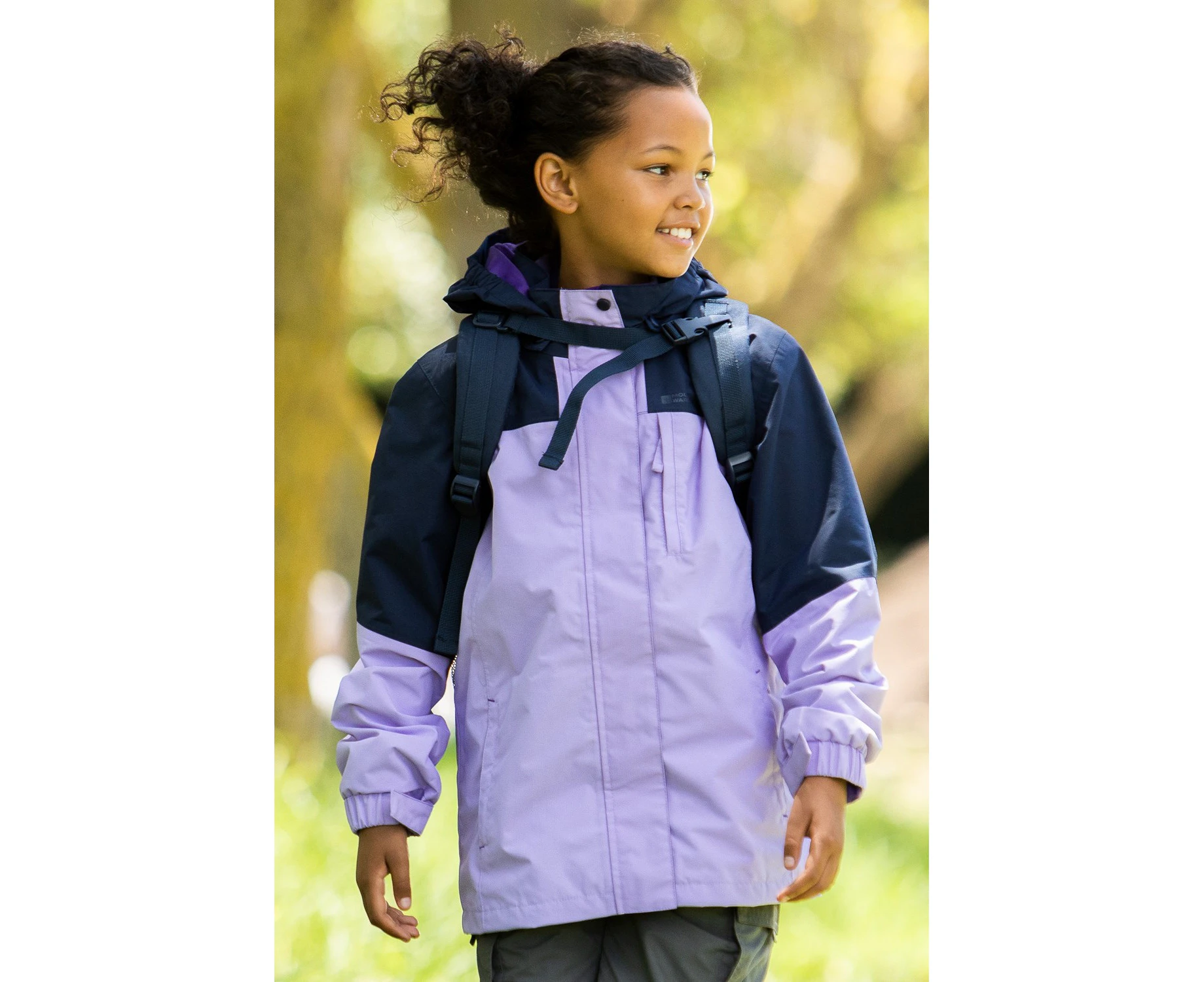 Mountain Warehouse Climb Kids Waterproof Jacket Boys Girls 3 in 1 Hooded Coat - Purple