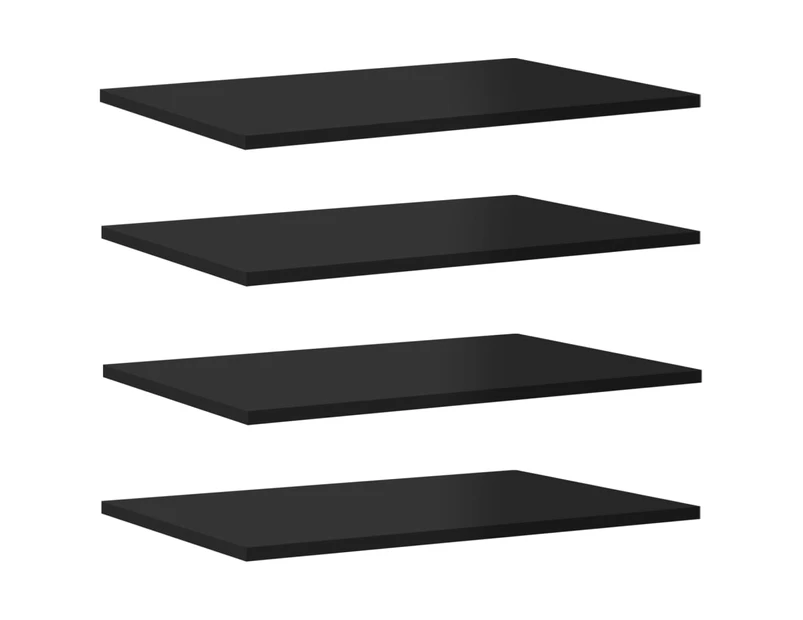 vidaXL Bookshelf Boards 4 pcs High Gloss Black 60x40x1.5 cm Engineered Wood