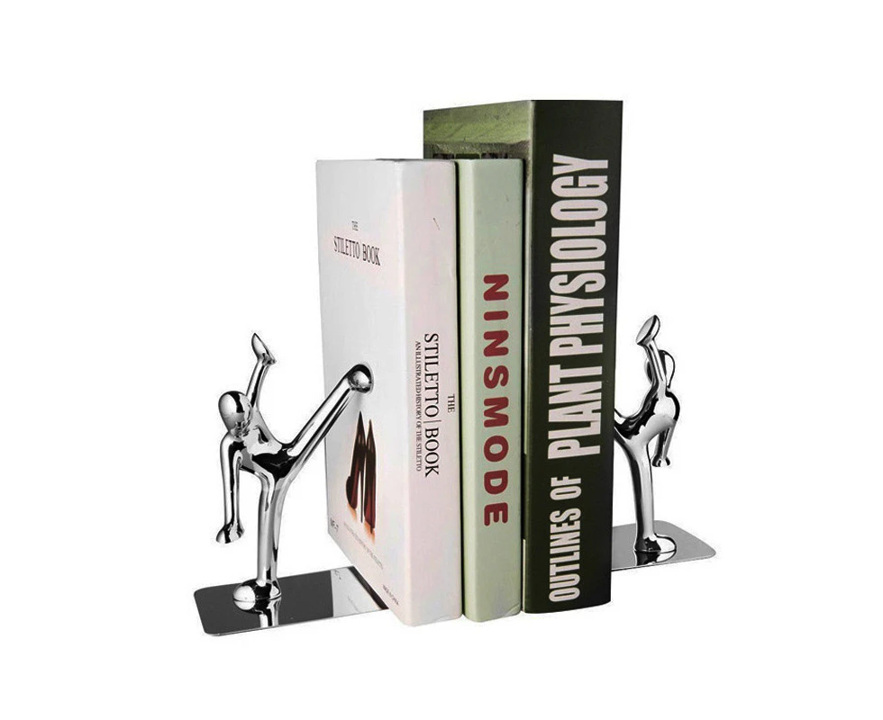 Bestier Zinc Alloy Man Bookend Book Support Book Stopper for Books  Non-skid Bookend Creative Decorations