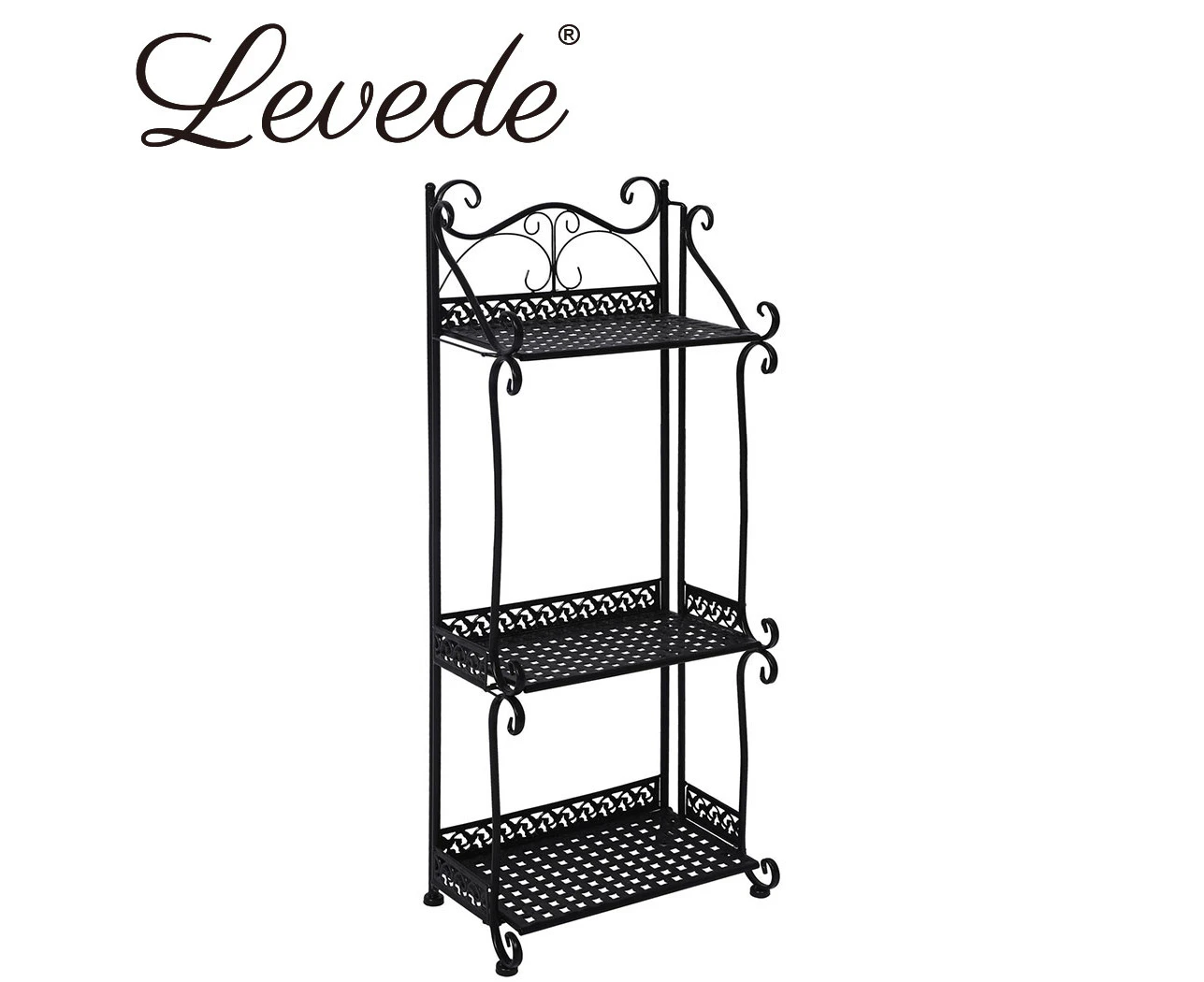 Levede Plant Stand 3 Tiers Outdoor Indoor Metal Flower Pots Rack Garden Shelf