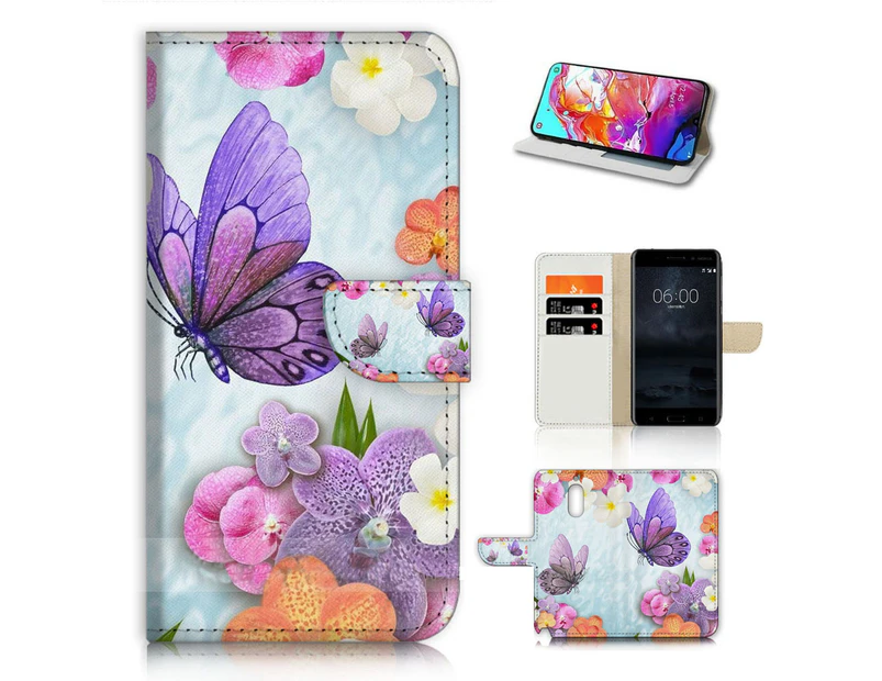 Butterfly TPU Phone Wallet Case Cover For Oppo A54 5G  - (21096)