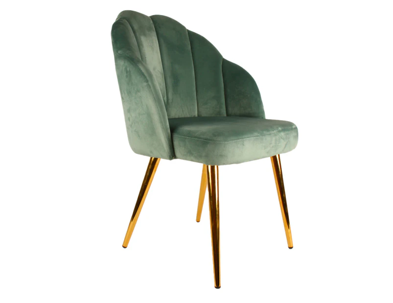 Maine & Crawford Hope 87x60cm Scallop Occasional Chair Seat Furniture Green