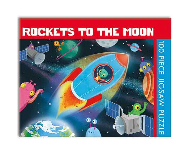 100-Piece Children's Rockets to the Moon Jigsaw Games Toys Hubbies by Gifted Stationery