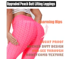 Bonivenshion Women's Butt Lifting High Waisted Yoga Pants Tummy Control Textured Workout Leggings - Pink