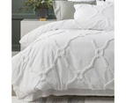 Renee Taylor Moroccan Cotton Chenille Quilt Cover Set - White