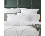 Renee Taylor Moroccan Cotton Chenille Quilt Cover Set - White