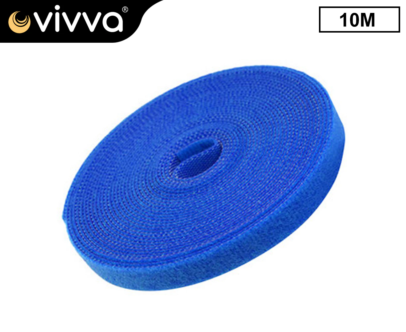 Vivva 10M Hook & Loop Heavy Duty Strap Reusable Cable Ties Grip TV PC Tidy Organiser Blue