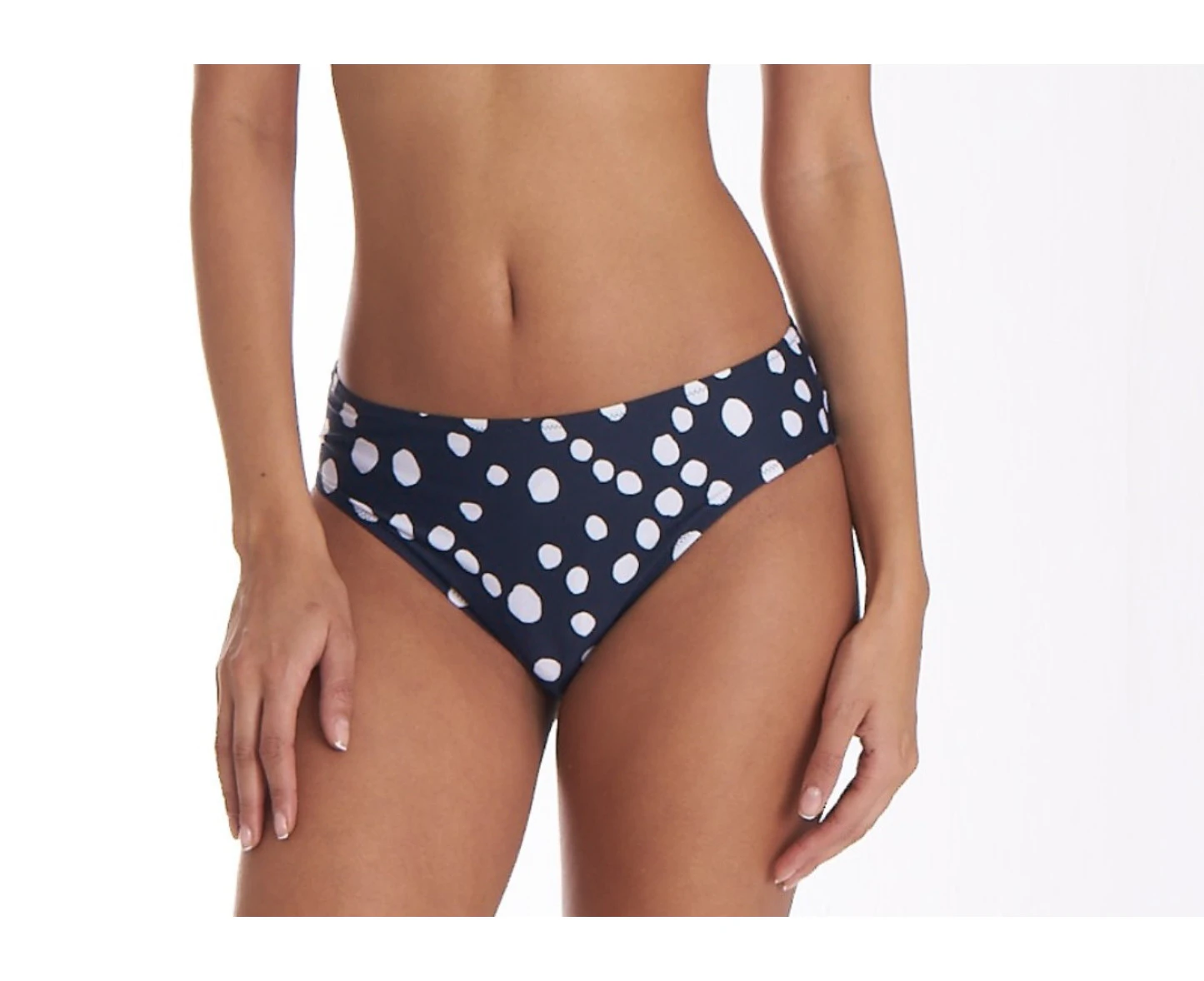 Aqua Perla Womens Dots Navy Printed Bikini Bottom SPF50+