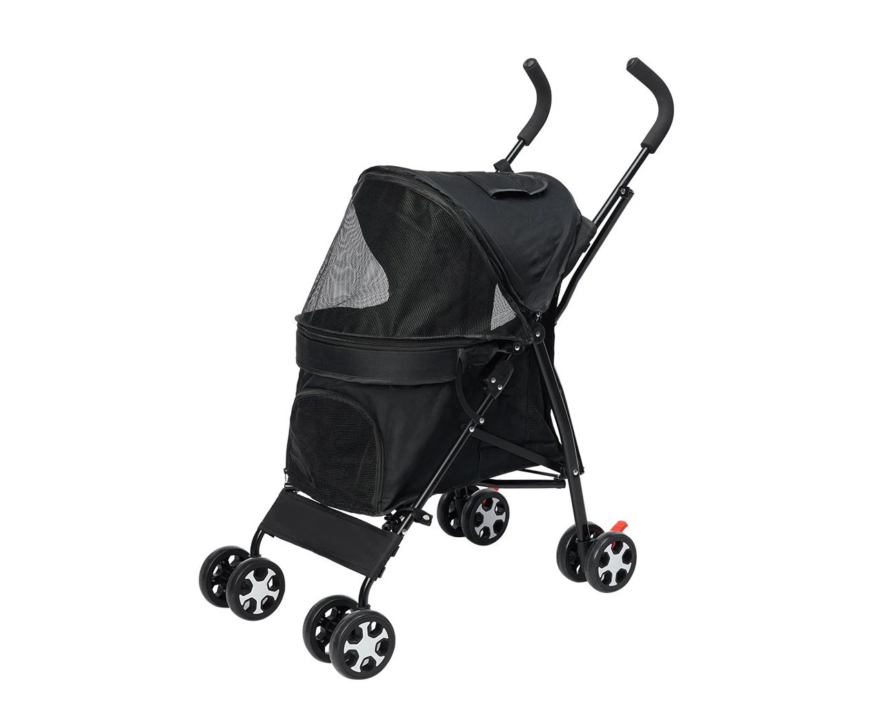 Pet Stroller Dog Cat Pram Foldable Carrier 4 Wheels Large Travel Pushchair Black