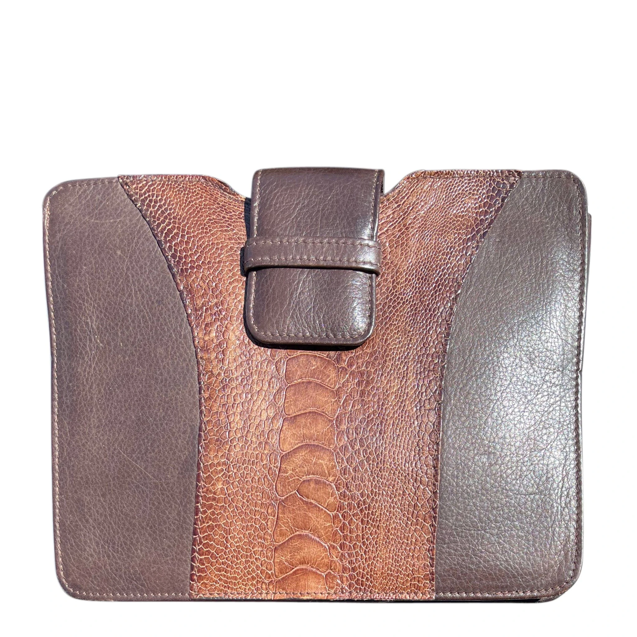 Ostrich Paw Clutch and Genuine Italian Leather Brown Colour