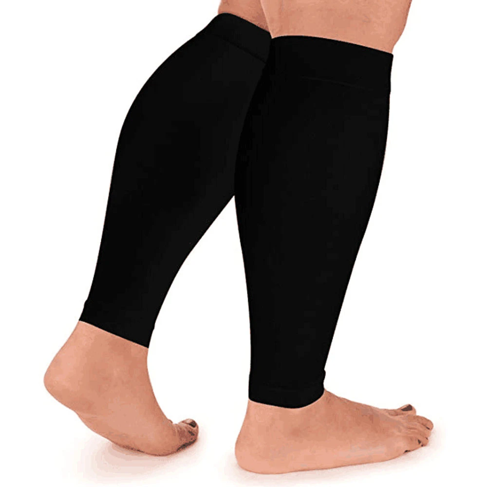 Plus Size Calf Sleeve Sport Cycling Running Gym Compression Support Calf Sleeve-3XL-Black