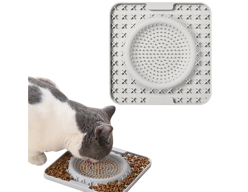 Pet Dog Lick Pad Slow Feeders for Pet Cat Dog-Gray