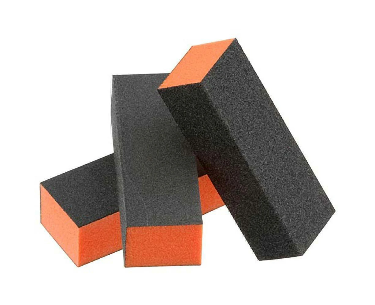 American Buffer 3 Way Sanding File Block Orange Black Grit 80/100 500pcs