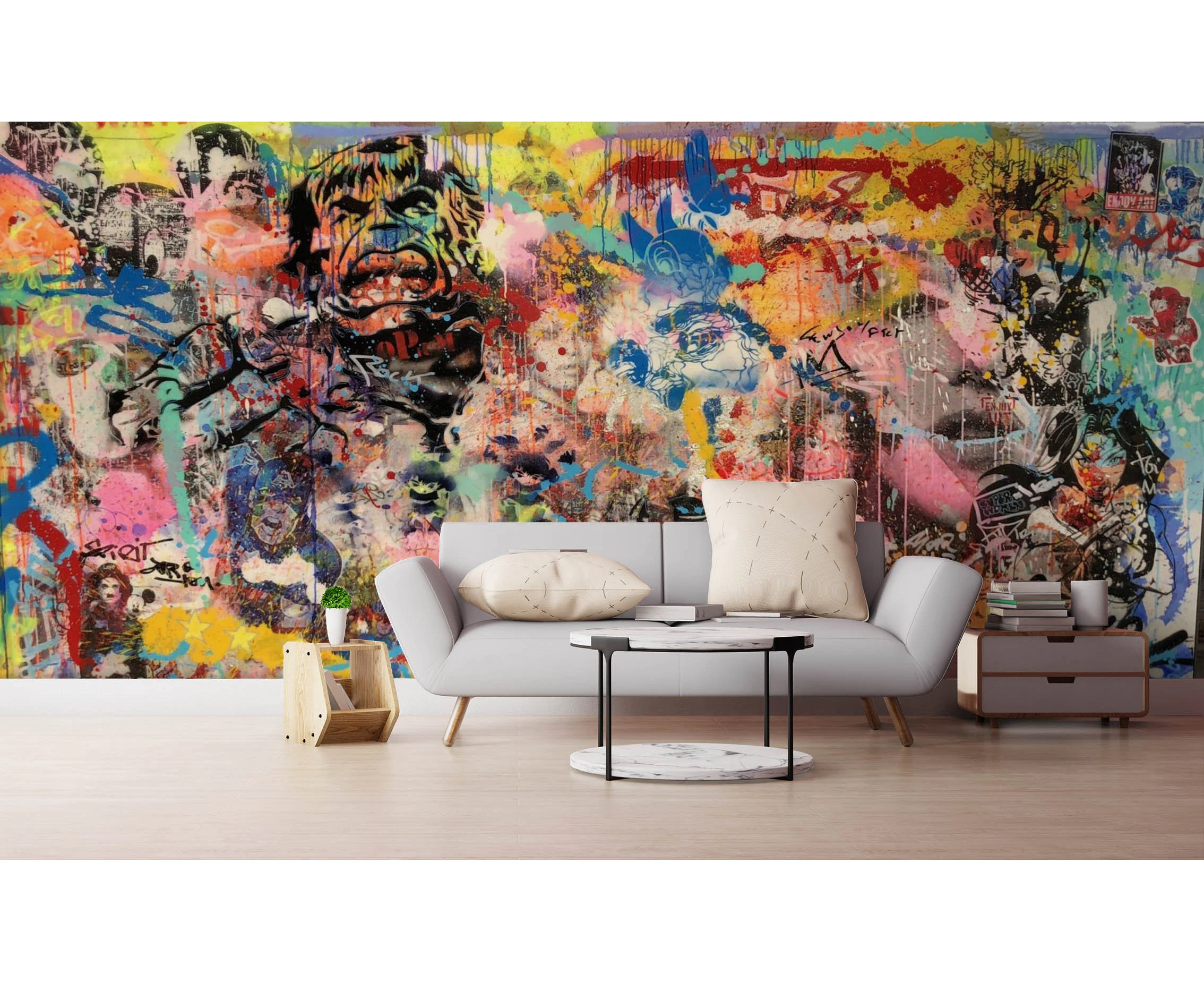 Jess Art Decoration 3D Graffiti Wall Mural Wallpaper Sf36