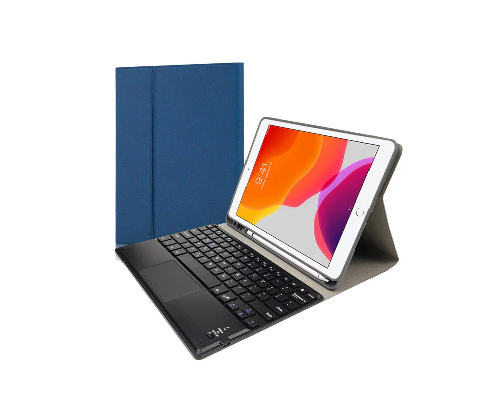 Momax Keyboard Case With Detachable Touchpad Keyboard & Pencil Holder For iPad 9.7/10.2/10.5 -Blue