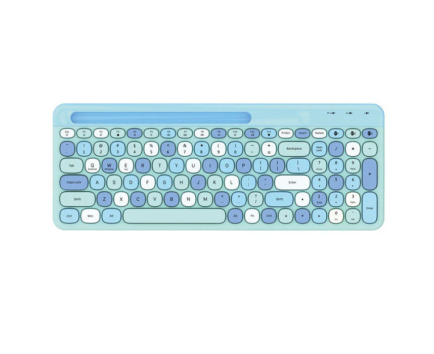 Ymall Colorful Bluetooth Keyboard Portable Compact Bluetooth Wireless Keyboard-Blue