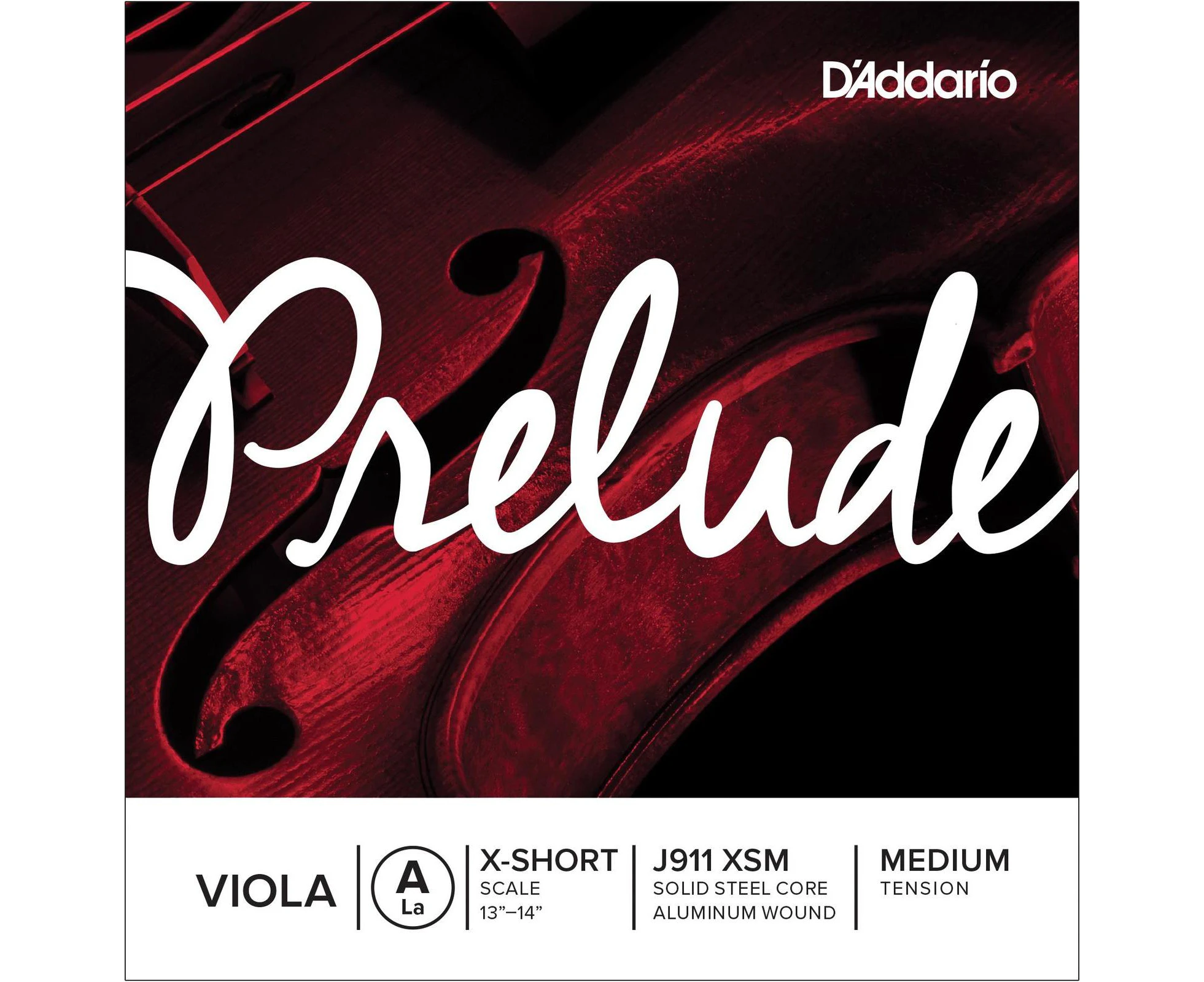 D'Addario Prelude Viola Single A String, Extra Short Scale, Medium Tension