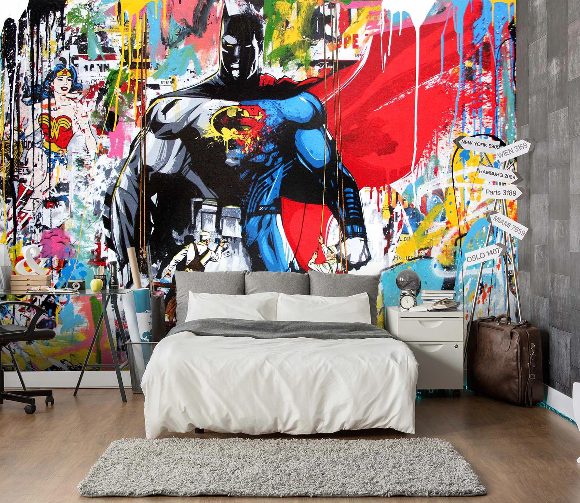 3D Graffiti Cool Superman 105 WallPaper Murals Wall Print Decal Wall Deco Indoor Wall Murals