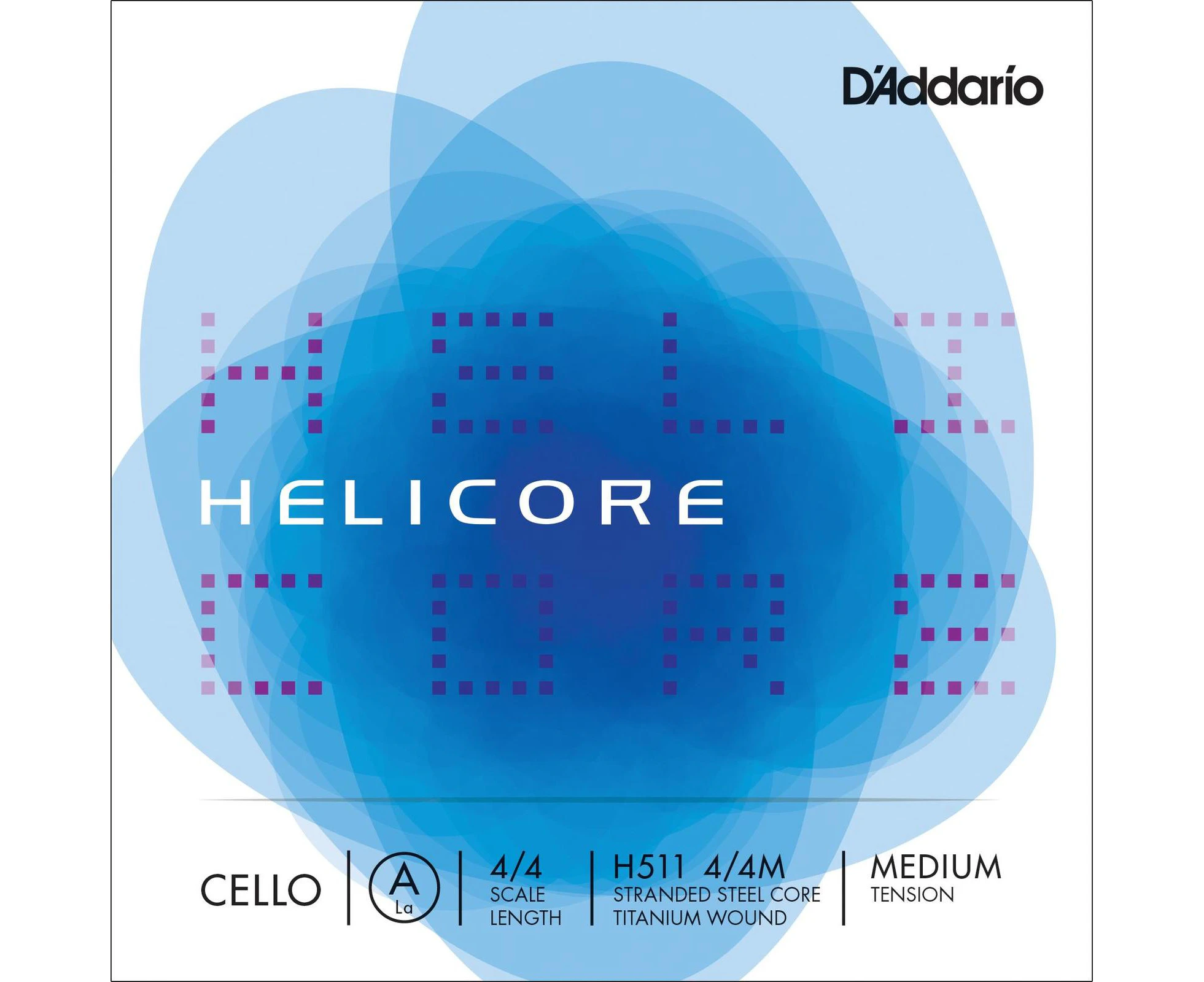 D'Addario Helicore Cello Single A String, 4/4 Scale, Medium Tension