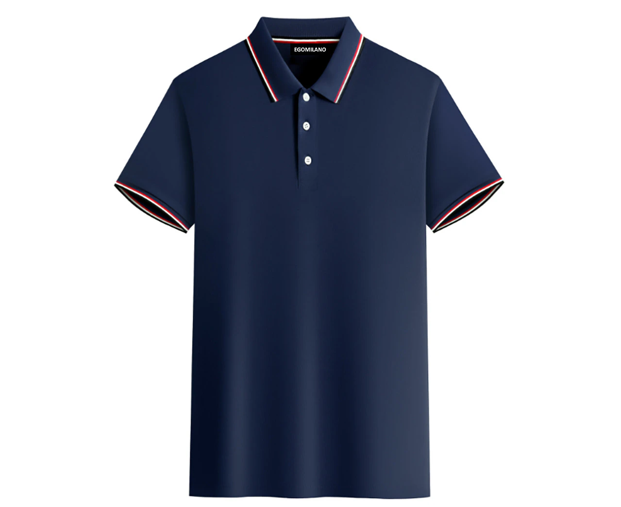 Egomilano Mens Short Sleeve Classic Polo Shirts Premium Slim Fit Casual Tops Navy