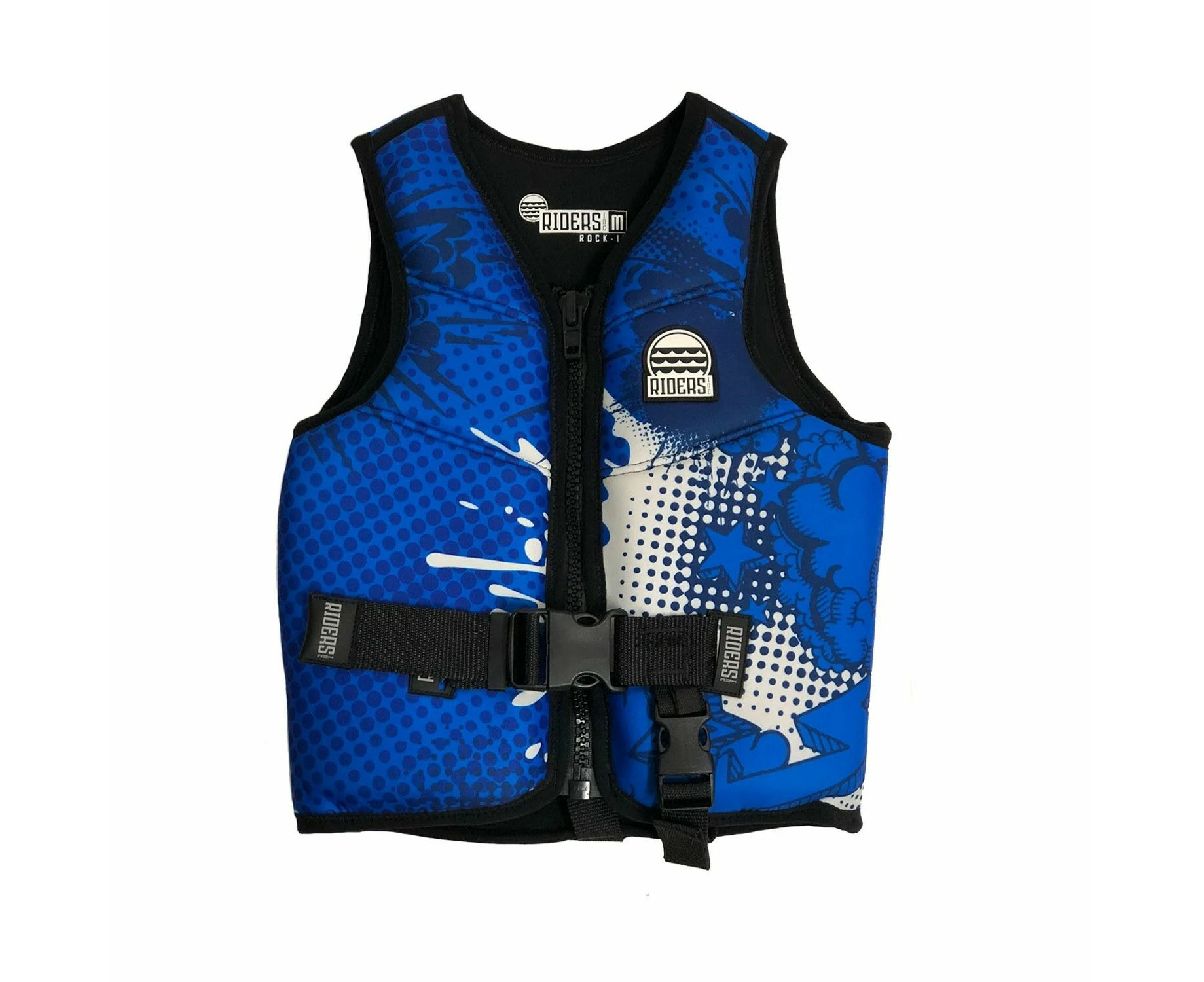 Riders Inc Rock It Blue Neoprene Boy's Youth Pfd Buoyancy Life Vest S Xl