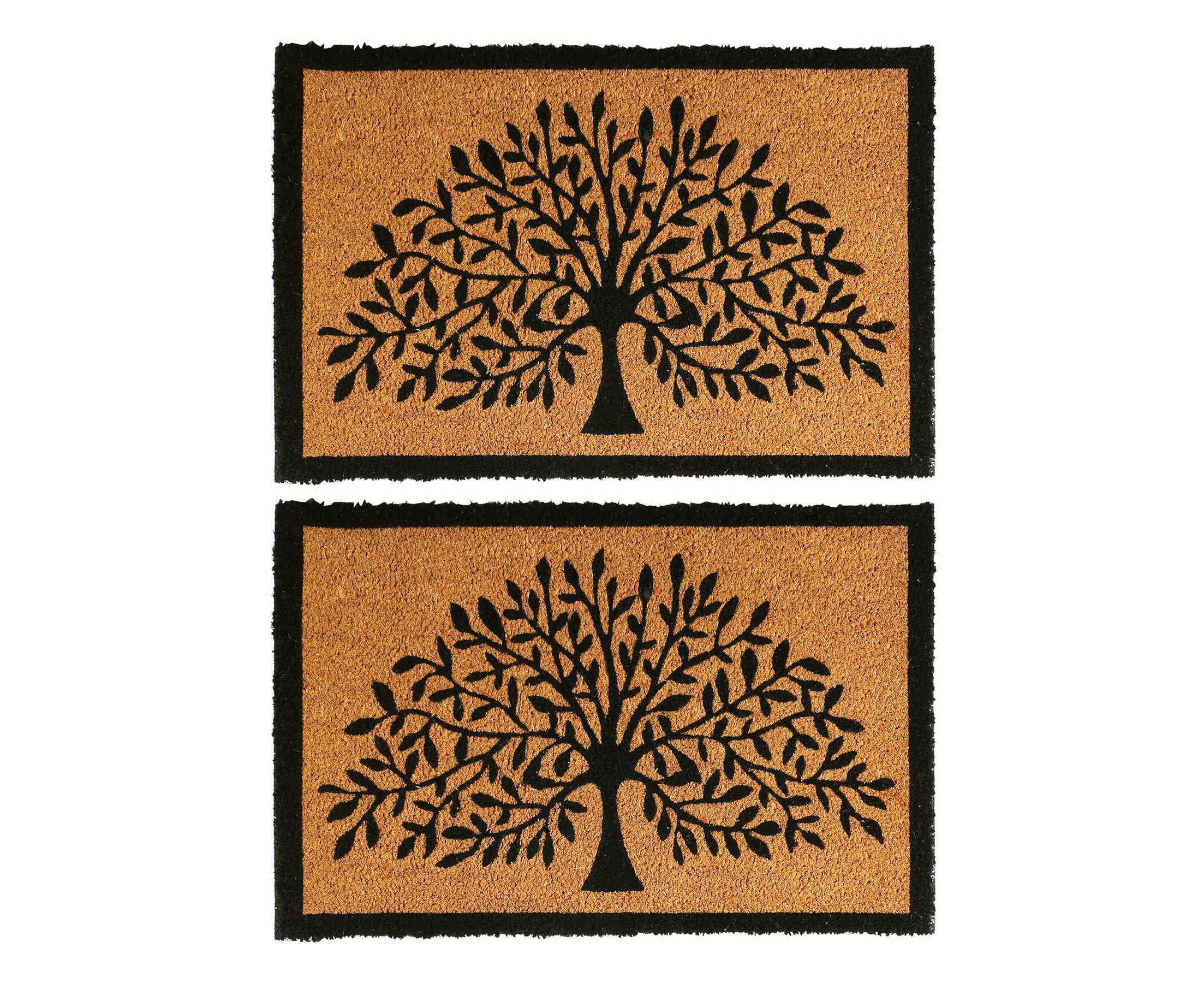 Nicola Spring Coir Door Mats - 60 x 40cm - Tree of Life - Pack of 2