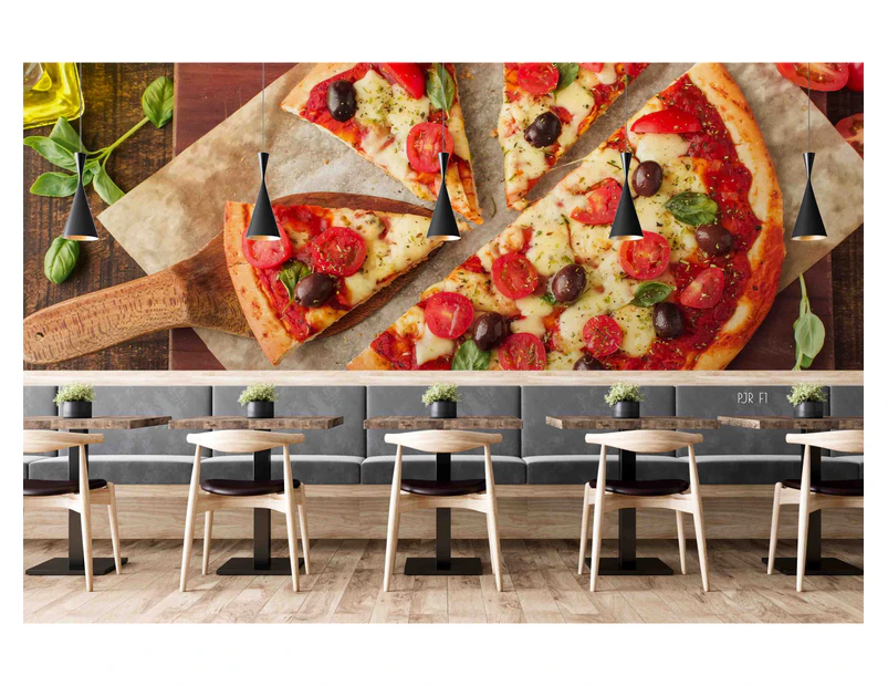 Jess Art Decoration 3D Food Cheese Pizza Wall Mural Wallpaper Wj 2137