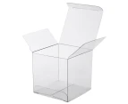 50 Pack - 9 x 9 x 9cm Square Cube Clear Plastic Gift Box - Retail Product Bomboniere Confection Jar