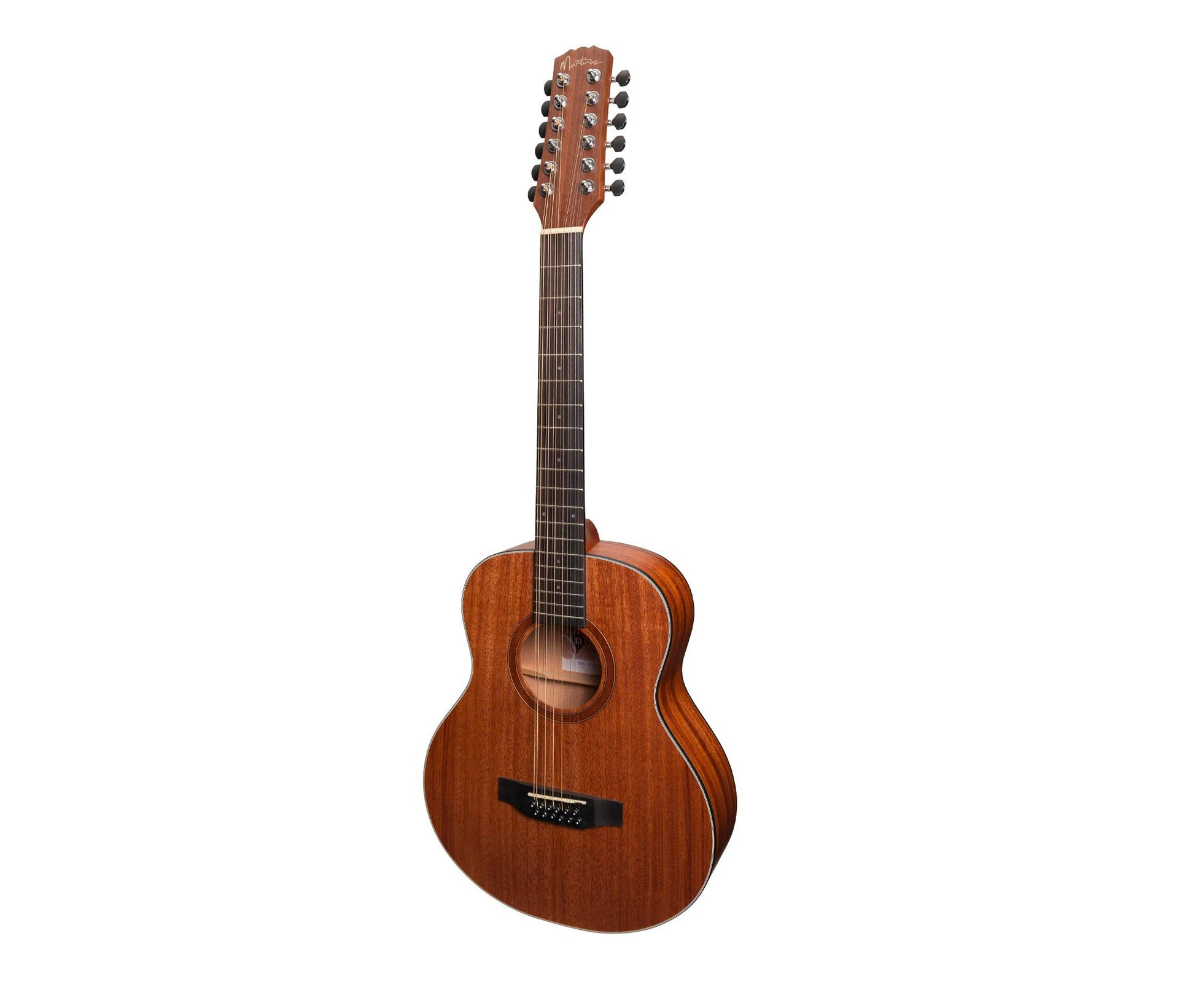 Martinez 'Natural Series' Mahogany Top 12-String Mini Short Scale Acoustic-Electric Guitar (Open Pore)