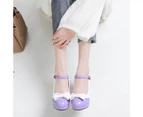 Amoretu Womens High Heel Lolita Shoes Cute Bow Mary Jane Shoes-Purple