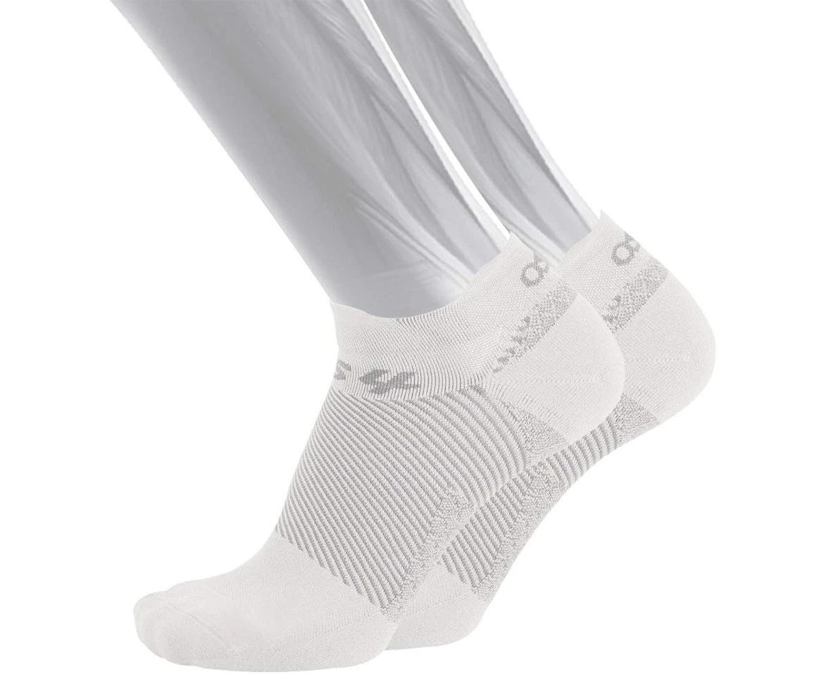 Os1st Fs4 No Show Plantar Fasciitis Compression Socks - White