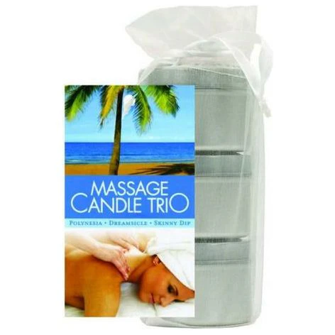 Earthly Body Candle Trio: Dreamsicle, Skinny Dip, Polynesia Sensual Massage Candle Gift Set