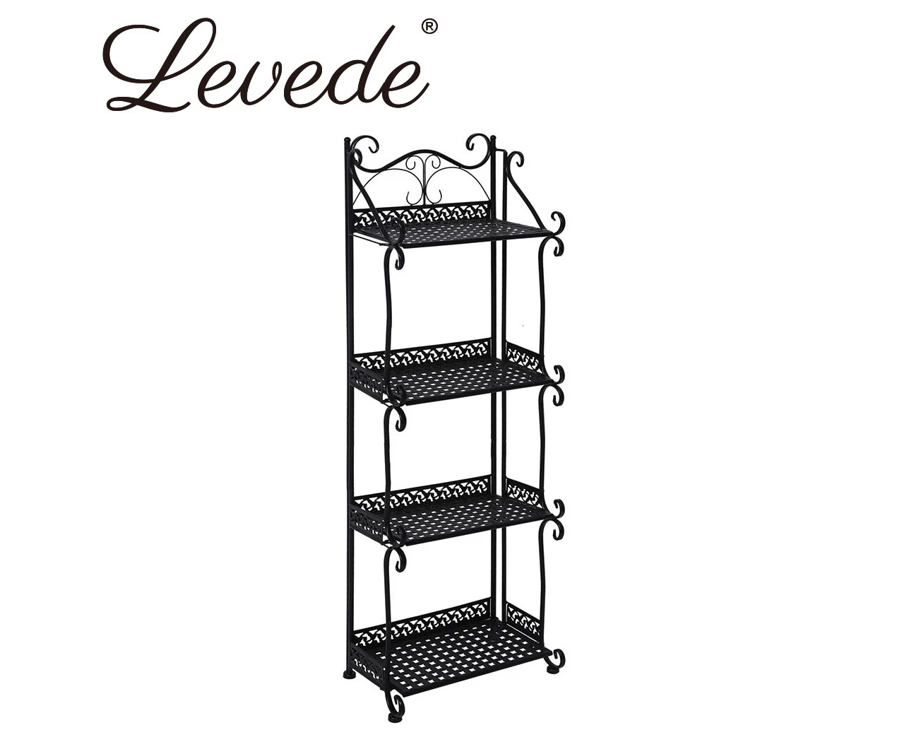 Levede Plant Stand 4 Tiers Outdoor Indoor Metal Flower Pots Rack Garden Shelf