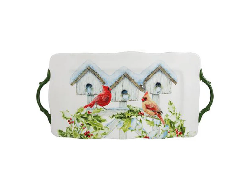 Lang Kitchen Dining Cardinal Birdhouse Serving Platter Plate