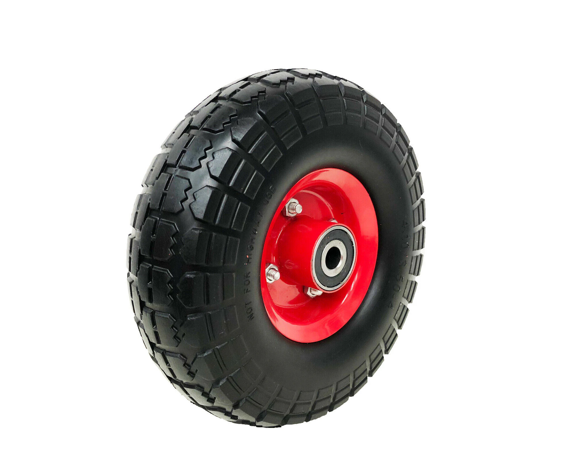 10"3.50-4 Solid Heavy Duty No Air SOLID Puncture 16mm double hub real Ball bearing wheelbarrow wheels trolley wheel