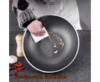 316 Stainless Steel Non-Stick Stir Fry Cooking Kitchen Wok Pan Honeycomb Double Sided