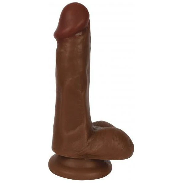 Curve Toys Thinz Dong 6 Inch Slim Dildo With Balls Medium, Unisex, Realistic Texture, Beige