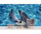 Jess Art Decoration 3D Blue Sea Dolphin Wall Mural Wallpaper 171