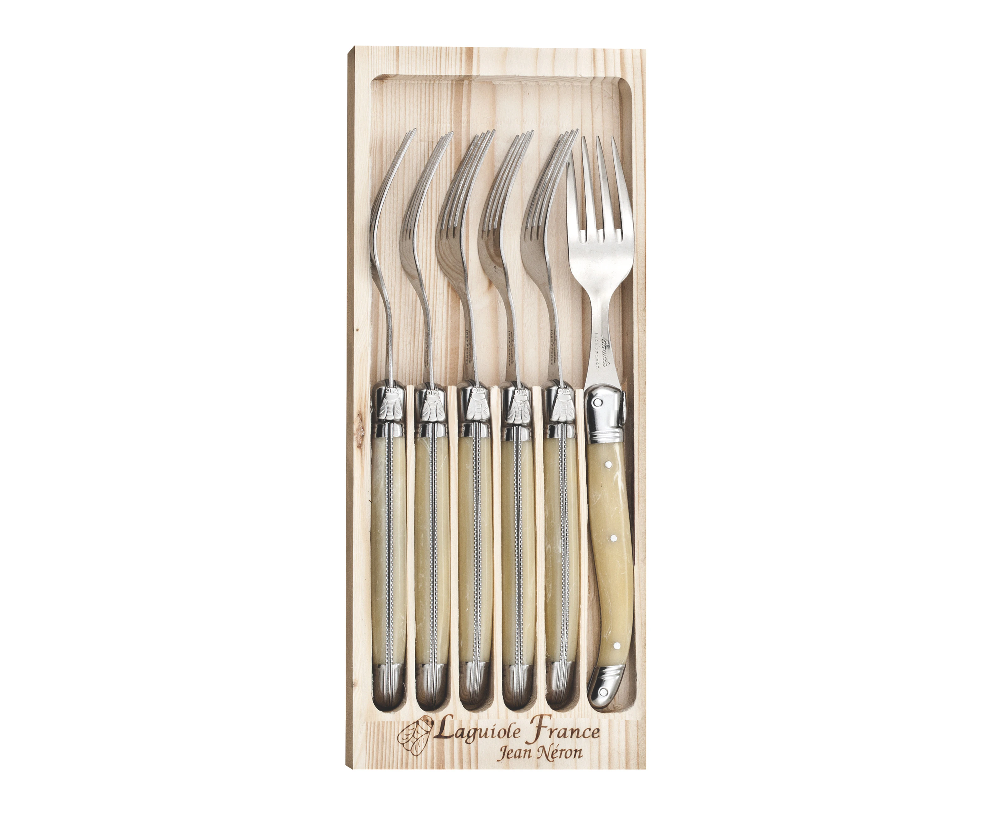 6pc Fork Set - Made in France - Light Horn