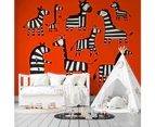Jess Art Decoration 3D Hand Drawn Red Animal Zebra Wall Mural Wallpaper Lqh 84