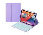 Ymall Keyboard Case With Pencil Holder 7 Backlit Detachable Wireless BT Keyboard For iPad Mini6 -Light Purple