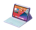 Ymall Keyboard Case With Pencil Holder 7 Backlit Detachable Wireless BT Keyboard For iPad Mini6 -Light Purple