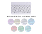 Ymall Keyboard Case With Pencil Holder 7 Backlit Detachable Wireless BT Keyboard For iPad Mini6 -Light Purple